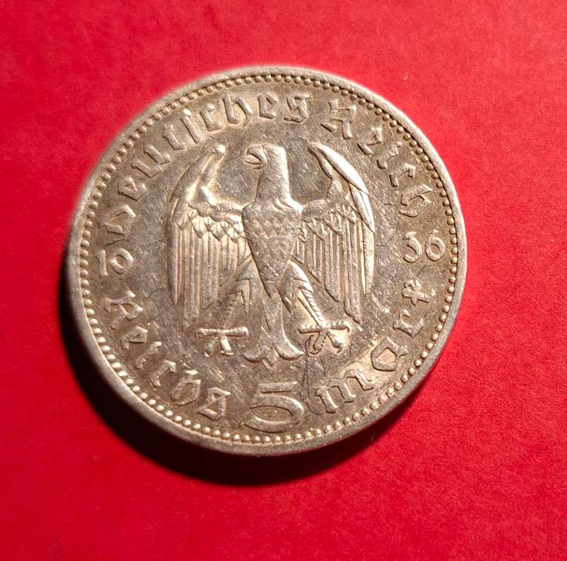 DEUTSCHES REICH 5 Reichsmark 1936 A (Germany) - 90% silver - superb condition!!