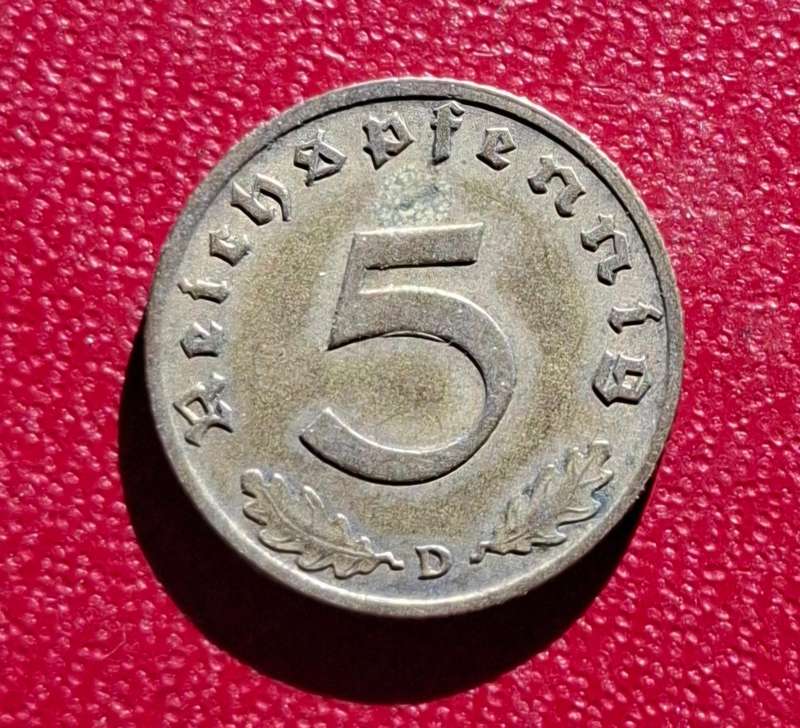 DEUTSCHES REICH 5 Reichspfennig 1938 D (Germany) - collectible condition!