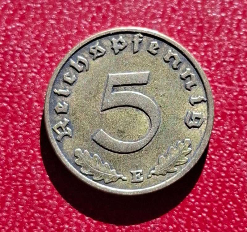 DEUTSCHES REICH 5 Reichspfennig 1938 E (Germany) - collectible condition!