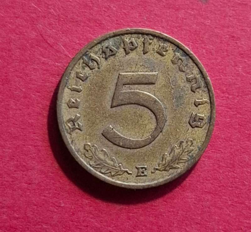 DEUTSCHES REICH 5 Reichspfennig 1938 E (Germany) - collectible condition!