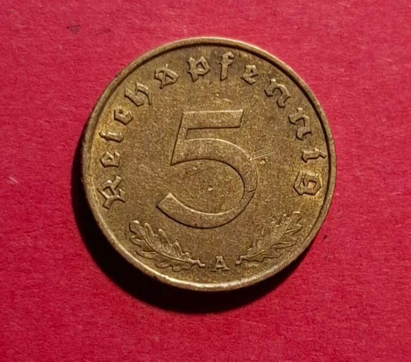 DEUTSCHES REICH 5 Reichspfennig 1939 A (Germany) - collectible condition!