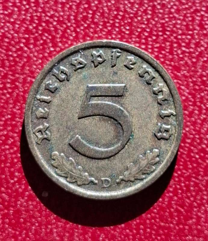 DEUTSCHES REICH 5 Reichspfennig 1939 D (Germany) - collectible condition!