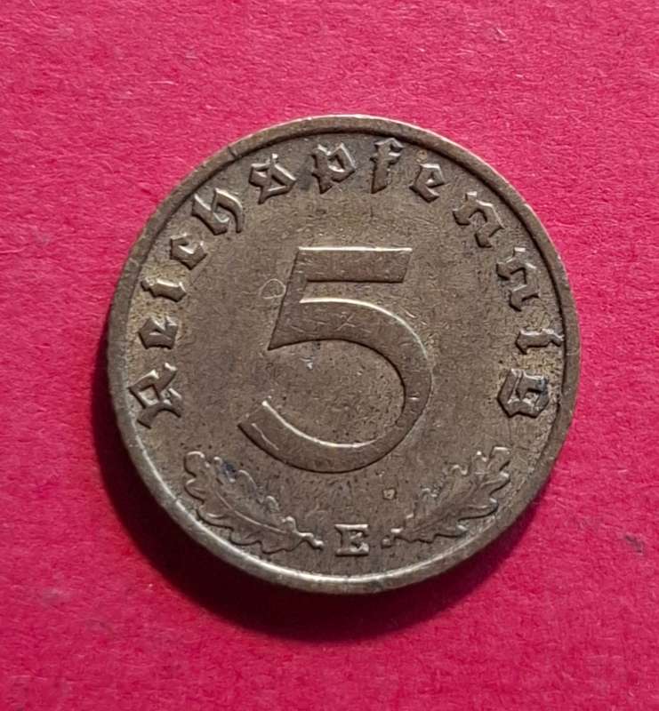 DEUTSCHES REICH 5 Reichspfennig 1939 E (Germany) - collectible condition!