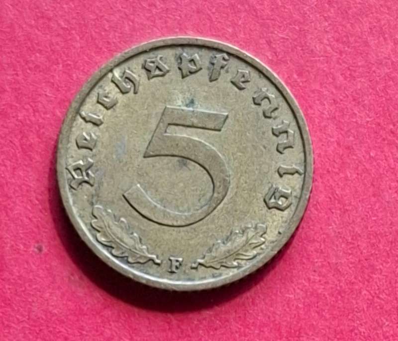 DEUTSCHES REICH 5 Reichspfennig 1939 F (Germany) - collectible condition!