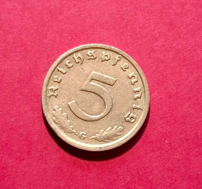 DEUTSCHES REICH 5 Reichspfennig 1939 G (Germany) - condition!!