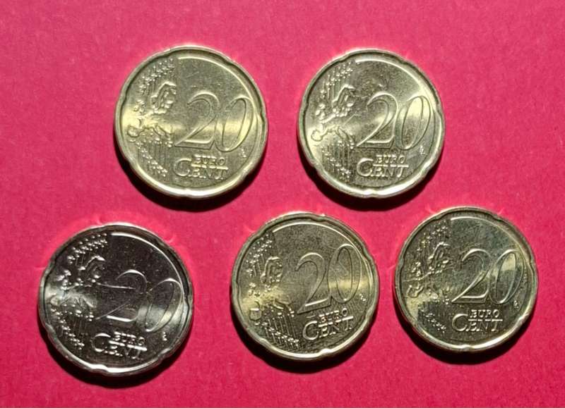 GERMAN & AUSTRIAN 20 Euro Cent 2016, 2018, 2022 (2x), 2023 ***AU & UNC***