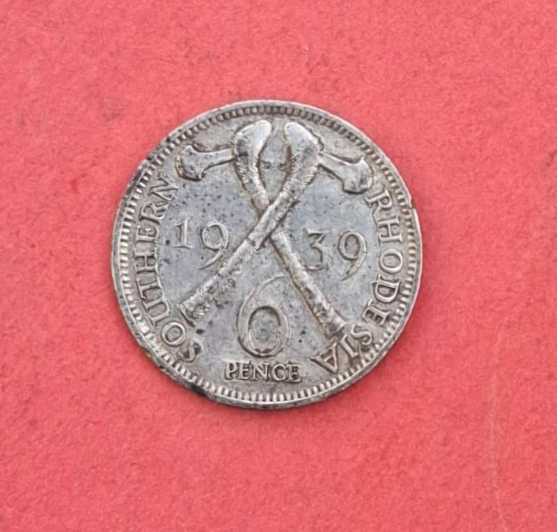 SOUTHERN RHODESIA 6 Pence 1939 6d - rare coin in collectible condition