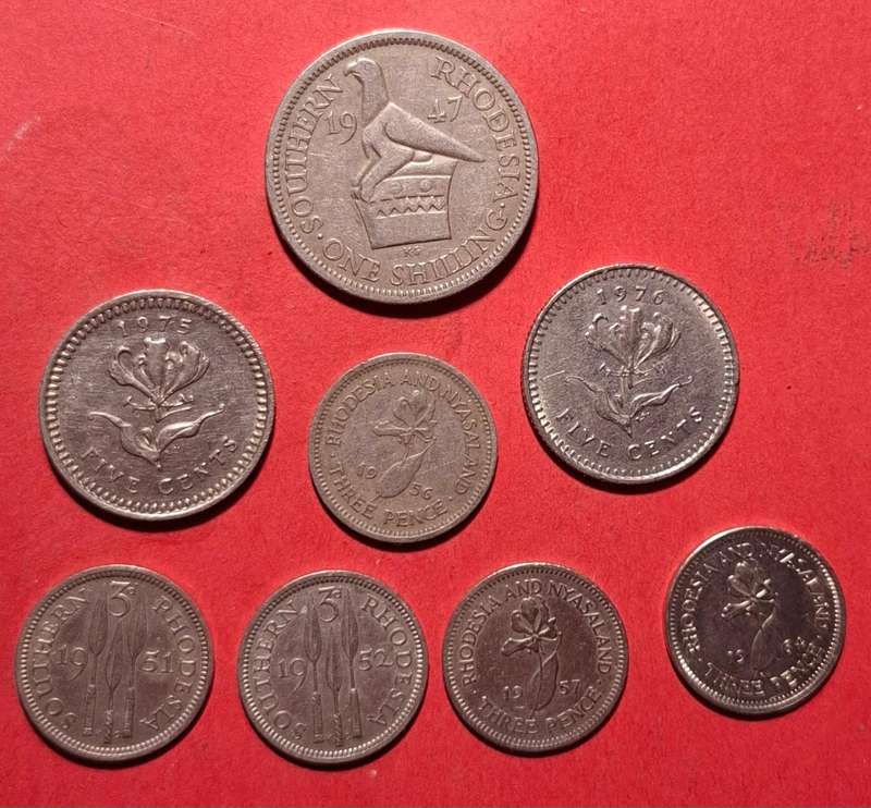 (SOUTHERN) RHODESIA coin collection 1947 - 1976 - no doubles, 8 coins in total!