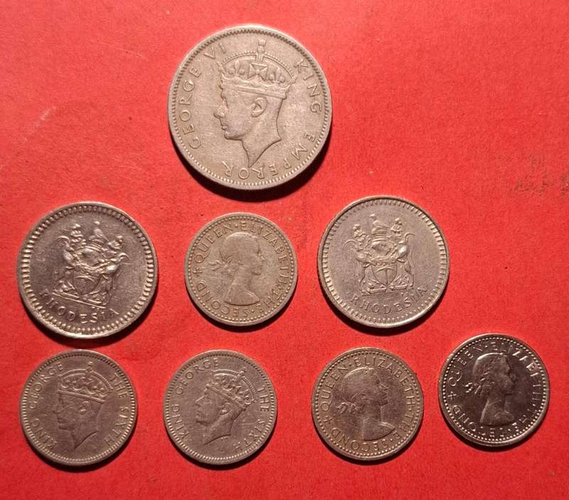(SOUTHERN) RHODESIA coin collection 1947 - 1976 - no doubles, 8 coins in total!