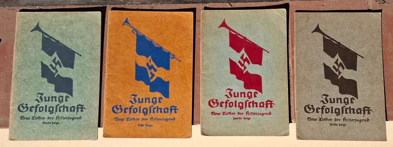 Junge Gefolgschaft (1-4) Four SONGBOOKS Hitler-Jugend - Original Third Reich collectibles