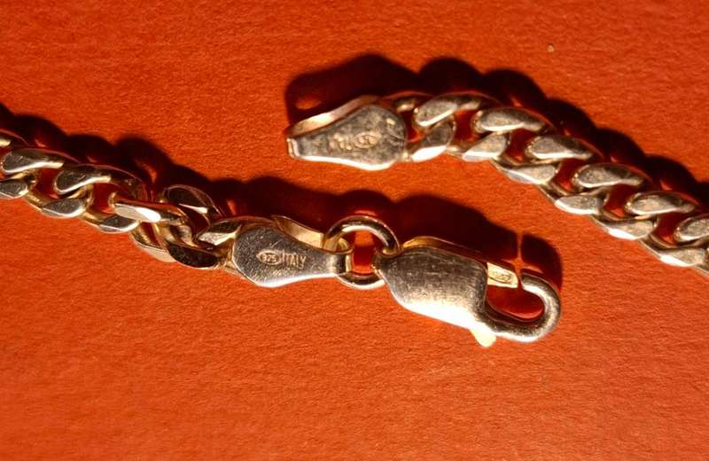 925 SILVER CHAIN for men, 4mm thick, 60cm long, 22.57g - Italy made