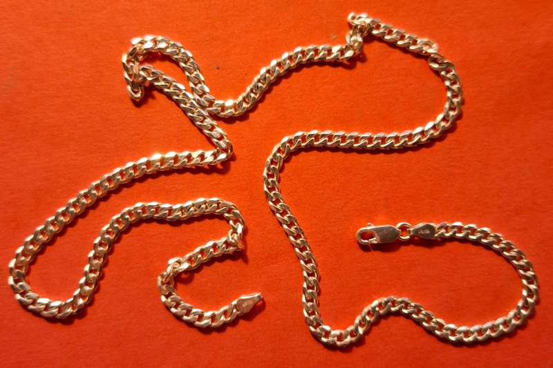 925 SILVER CHAIN for men, 4mm thick, 60cm long, 22.57g - Italy made