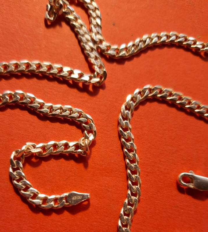 925 SILVER CHAIN for men, 4mm thick, 60cm long, 22.57g - Italy made