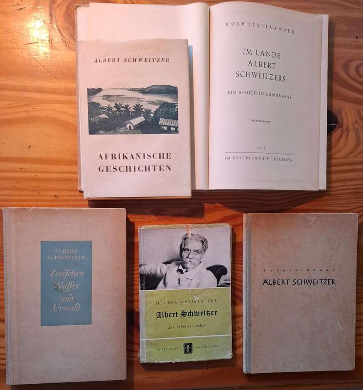 Top collection of antiquarian ALBERT SCHWEITZER books - all original German editions