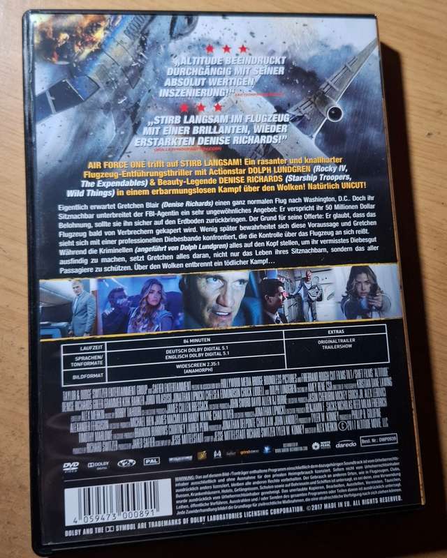 ALTITUDE. DIE HARD IN THE SKY - thriller on original DVD (Dolph Lundgren, Denise Richards)