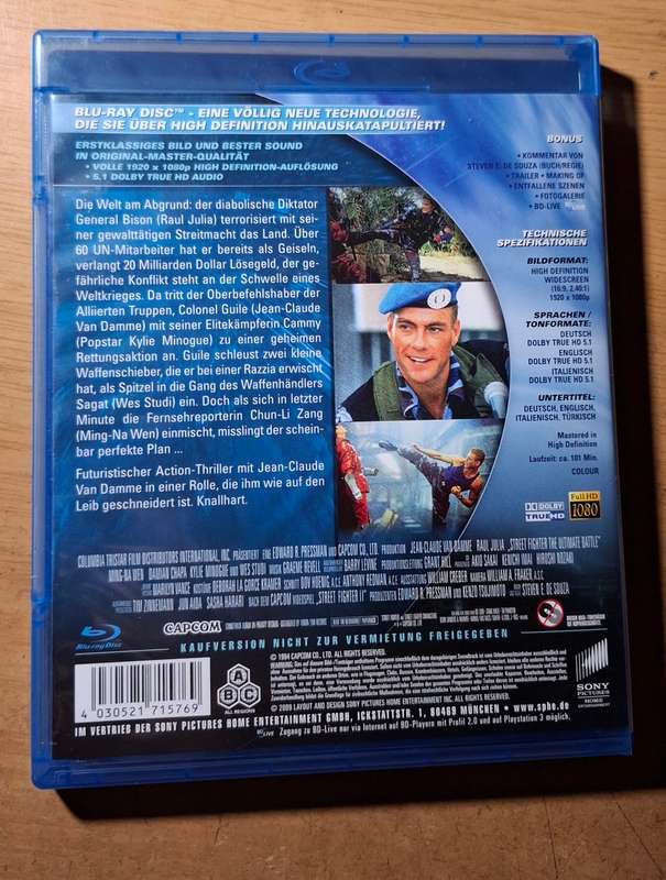 STREET FIGHTER - martial movie on original Blu-Ray (Jean-Claude van Damme)