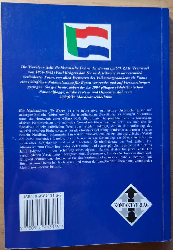 EIN NATIONALSTAAT FÜR BUREN rare Africana signed/dedicated by the author