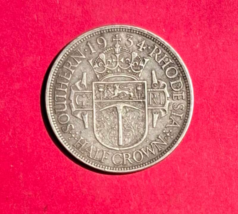 Half Crown 1934 SOUTHERN RHODESIA - numismatic collectible in silver
