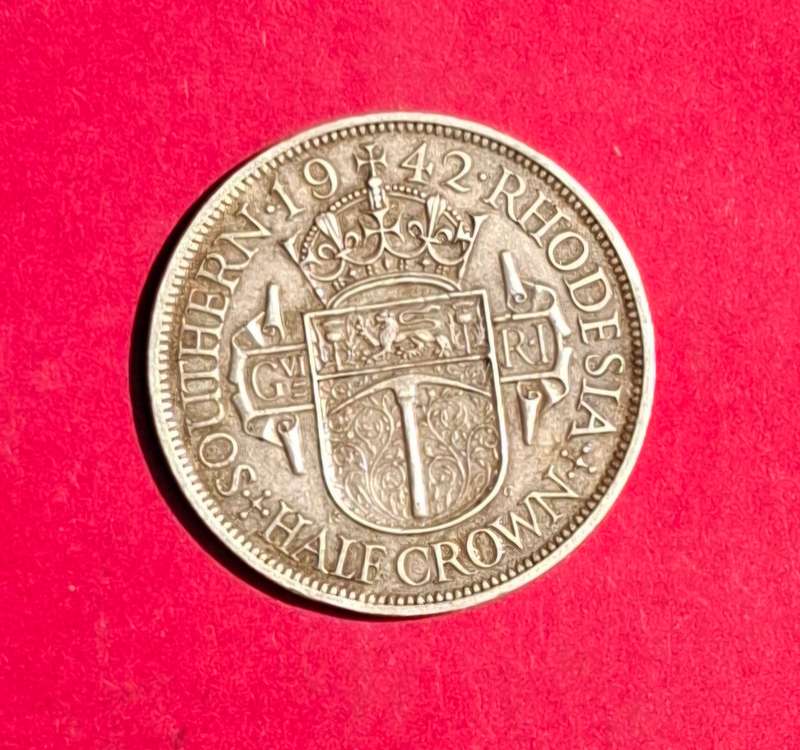 Half Crown 1942 SOUTHERN RHODESIA - numismatic collectible in silver