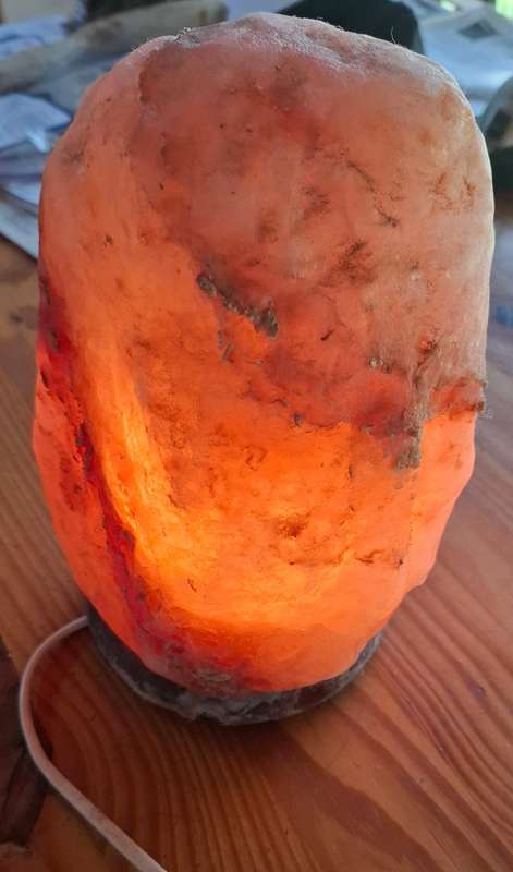 Natura Light Crystal Salt Lamp, ca. 5kg, 23 cm, Orange Light, Made in Germany