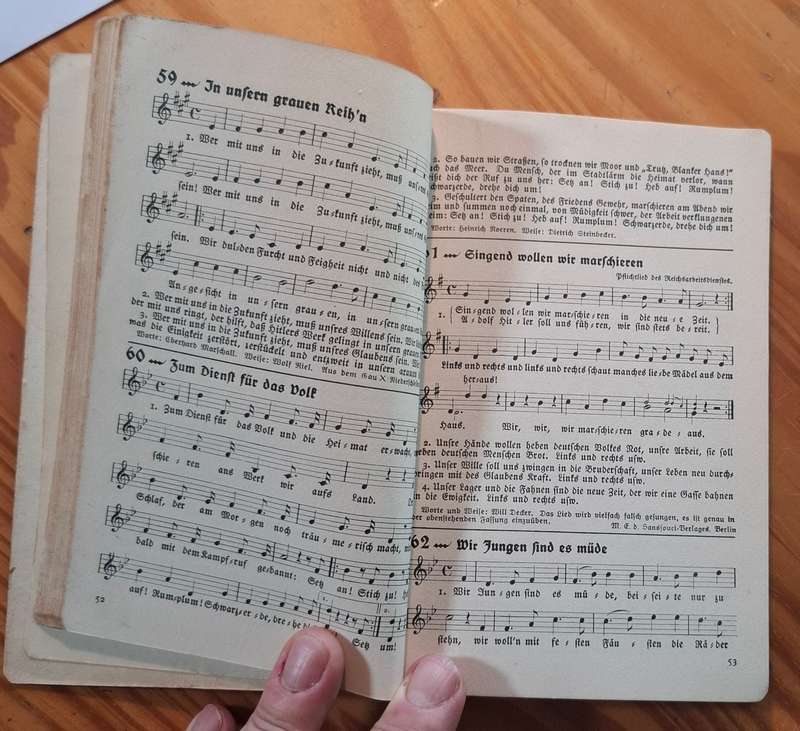 Singend wollen wir marschieren SONGBOOK REICHSARBEITSDIENST Original Third Reich collectible
