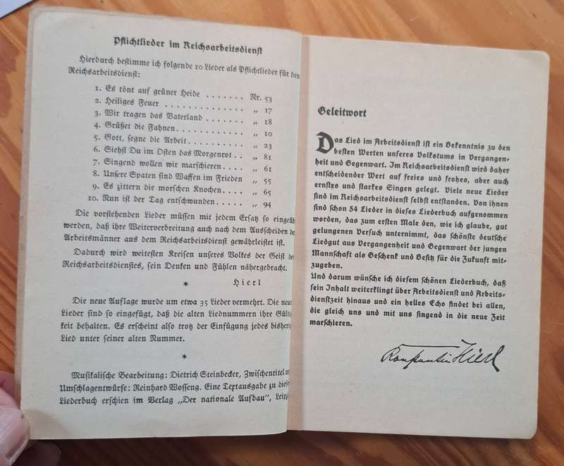 Singend wollen wir marschieren SONGBOOK REICHSARBEITSDIENST Original Third Reich collectible