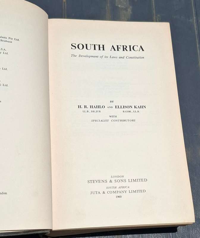 SOUTH AFRICA The Development of its Laws and Constitution [1965]