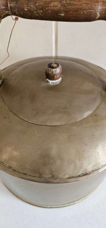 Vintage handmade brass kettle for decor
