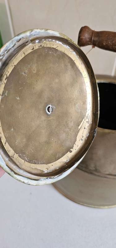 Vintage handmade brass kettle for decor