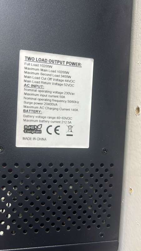 48v 10200w hybrid inverter - 2 load output