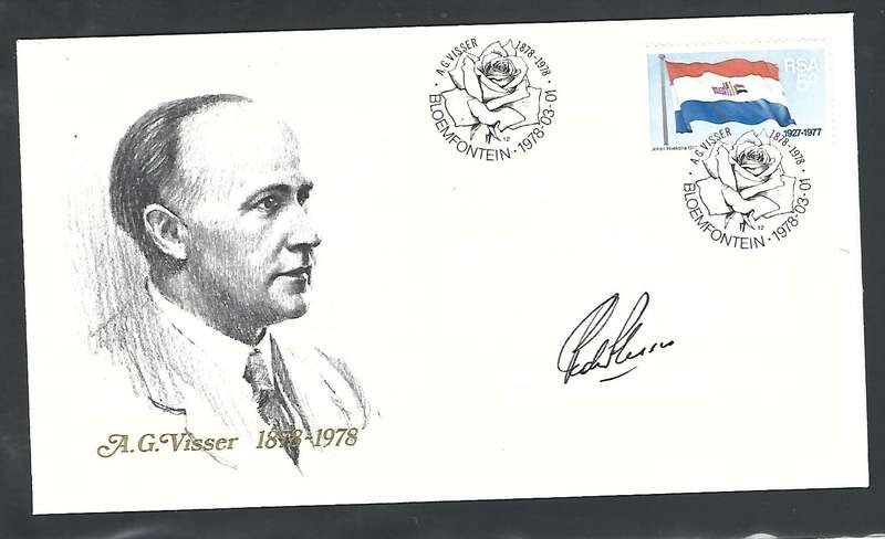 RSA- FDC- Variety- Signed by Afrikaans  writer- I.D Du Plessis