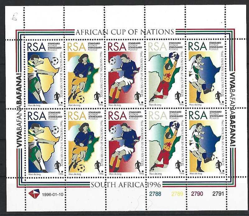 RSA - Full **Mint Sheet - SACC 933-937 - Soccer- Africa cup of nations