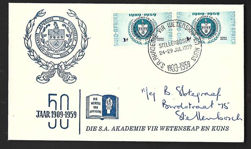 Union of SA - FDC - 50th Anniversary of SA Academy of Science and Art.