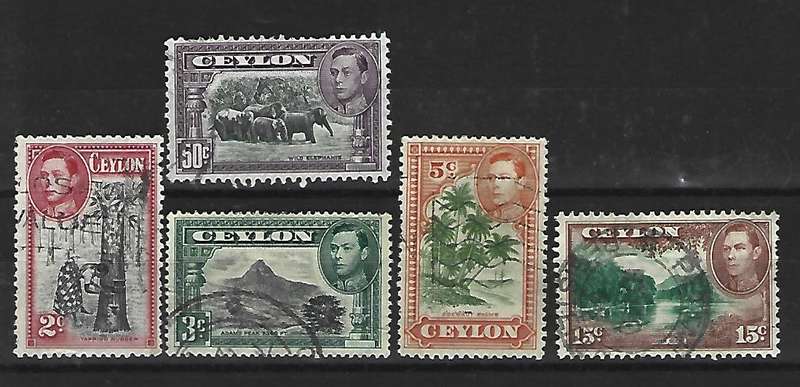 Ceylon - Set of used stamps