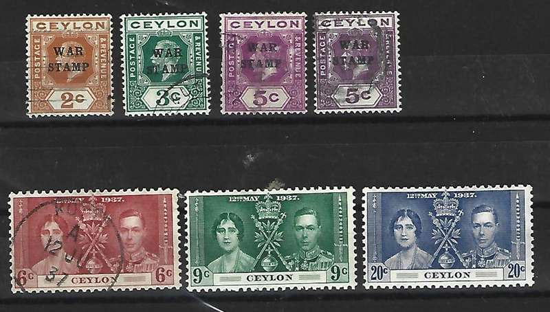 Ceylon - Set of used stamps
