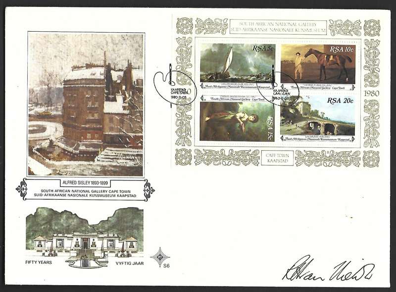 RSA FDC S6- SA National Gallery -Variety- Signed by Curator