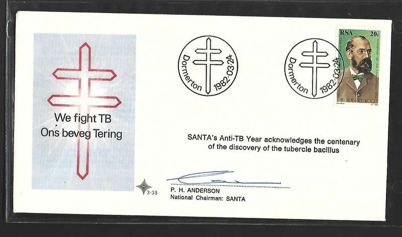 RSA FDC 3.35 - We fight TB  - Variety- Signed by SANTA's National Chairman