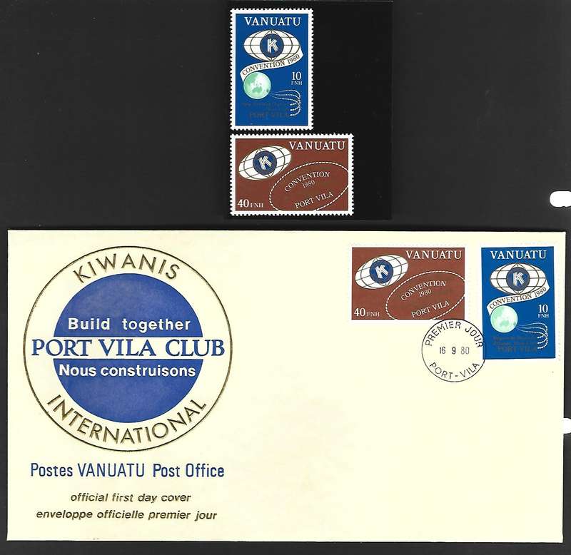 New Zealand FDC and **Mint stamps- Kiwanis International - Vanuatu