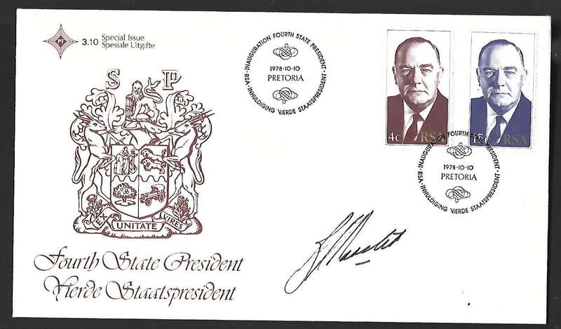 RSA FDC 3.10 - Inauguration of state president- Variety - Signed by B.J.Vorster