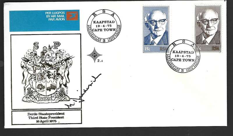 RSA FDC 2.4 - Inauguration of State President -  Variety - Signed by President Diedericks