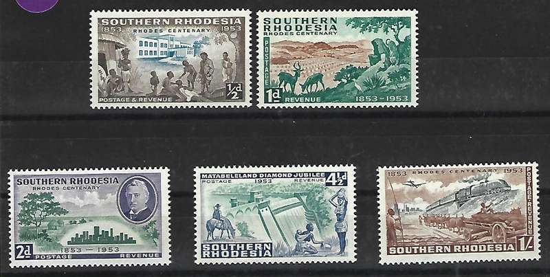 Southern Rhodesia Sacc 73 - 77- Set of stamps