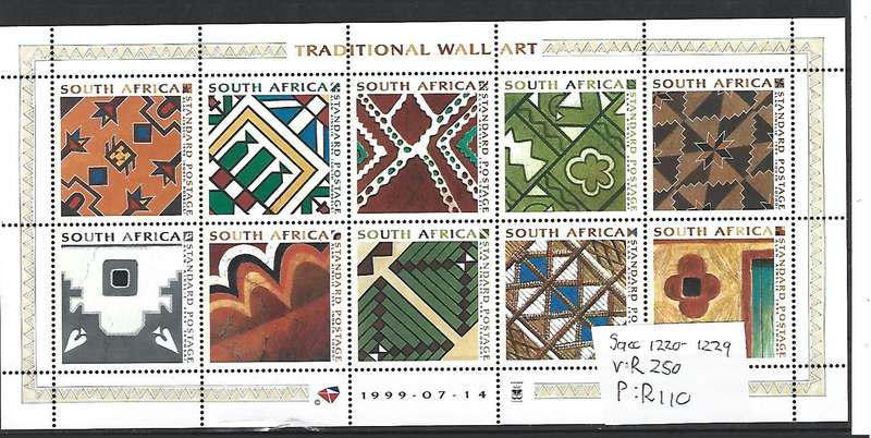 RSA - Full **Mint Sheet - SACC 1220-1229 - Traditional Wall Art