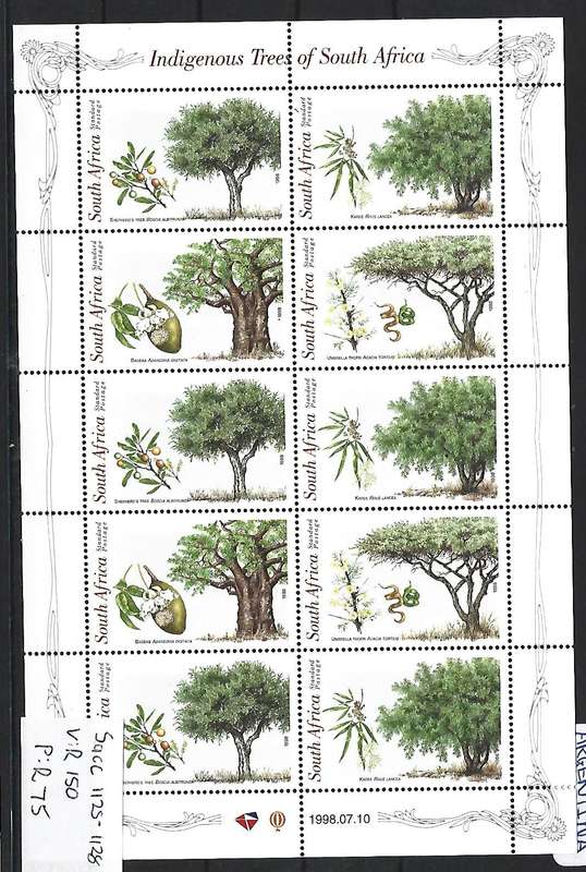 RSA - Full **Mint Sheet - SACC 1125-1128 - Indigenous trees