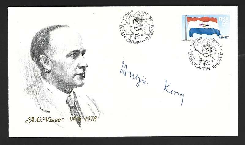 RSA- FDC- Variety- Signed by Afrikaans writer- Antjie Krog