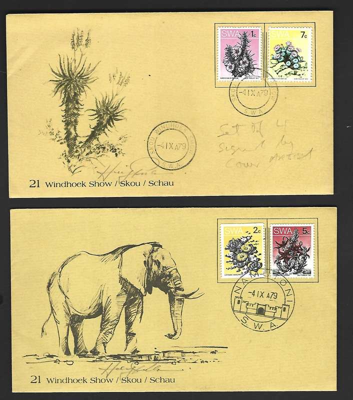 SWA FDC - Windhoek Show -Variety- Signed by cover artist.