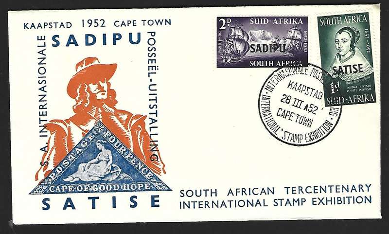 Union SA-FDC- Cape Town Philatelic exhibition 28/3/52 - Un addressed.