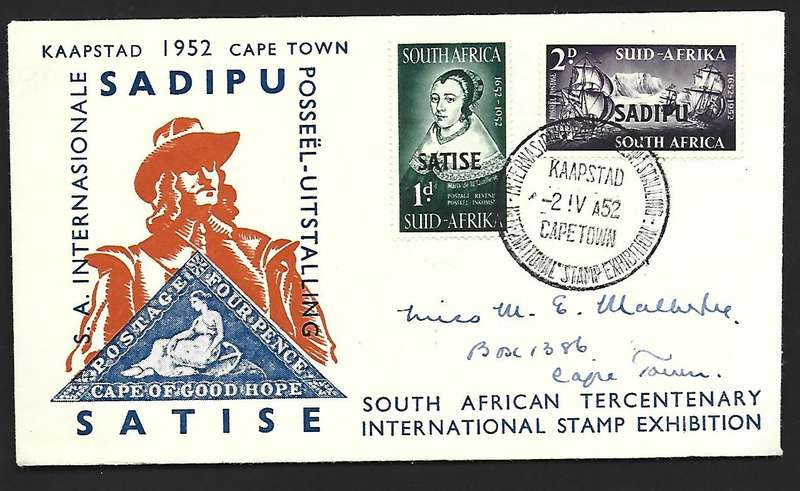 Union SA-FDC- SACC 140/141 - Cape Town International Exhibition 2/04/1952