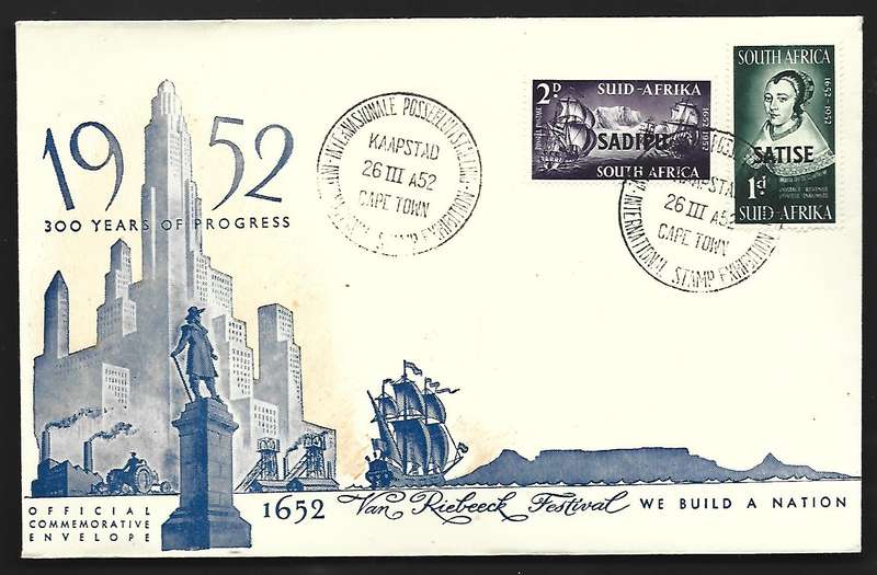 Union SA-FDC- SACC 140/141 - Cape Town International Exhibition 26/03/1952