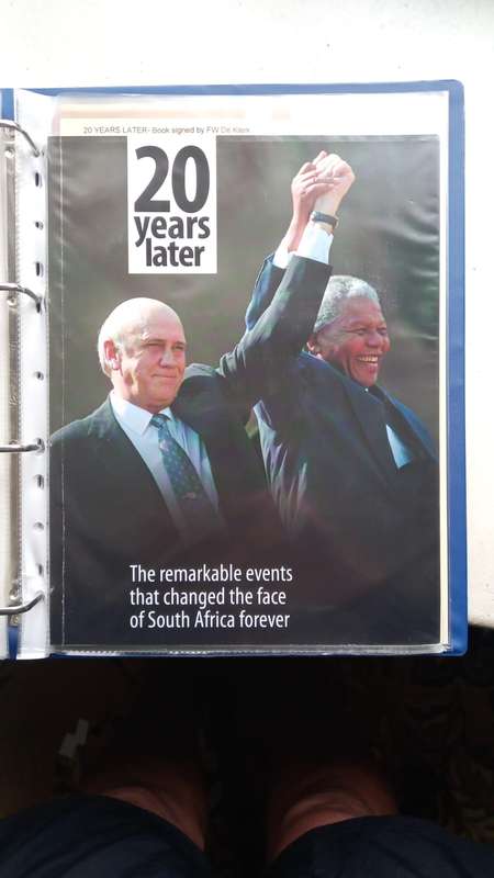 Stamp collection on former President  F.W.de Klerk - lots of signatures.