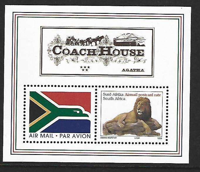 RSA- Miniature sheet - Agatha Coach House - SACC 1000